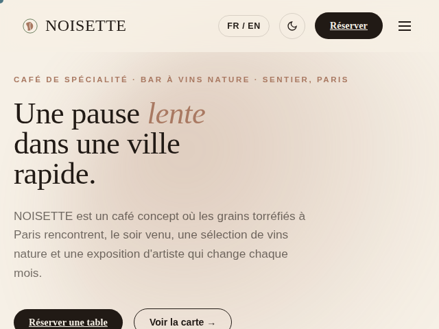 Aperçu du site démo café Noisette